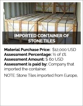 Imported Containers of Stone Tiles